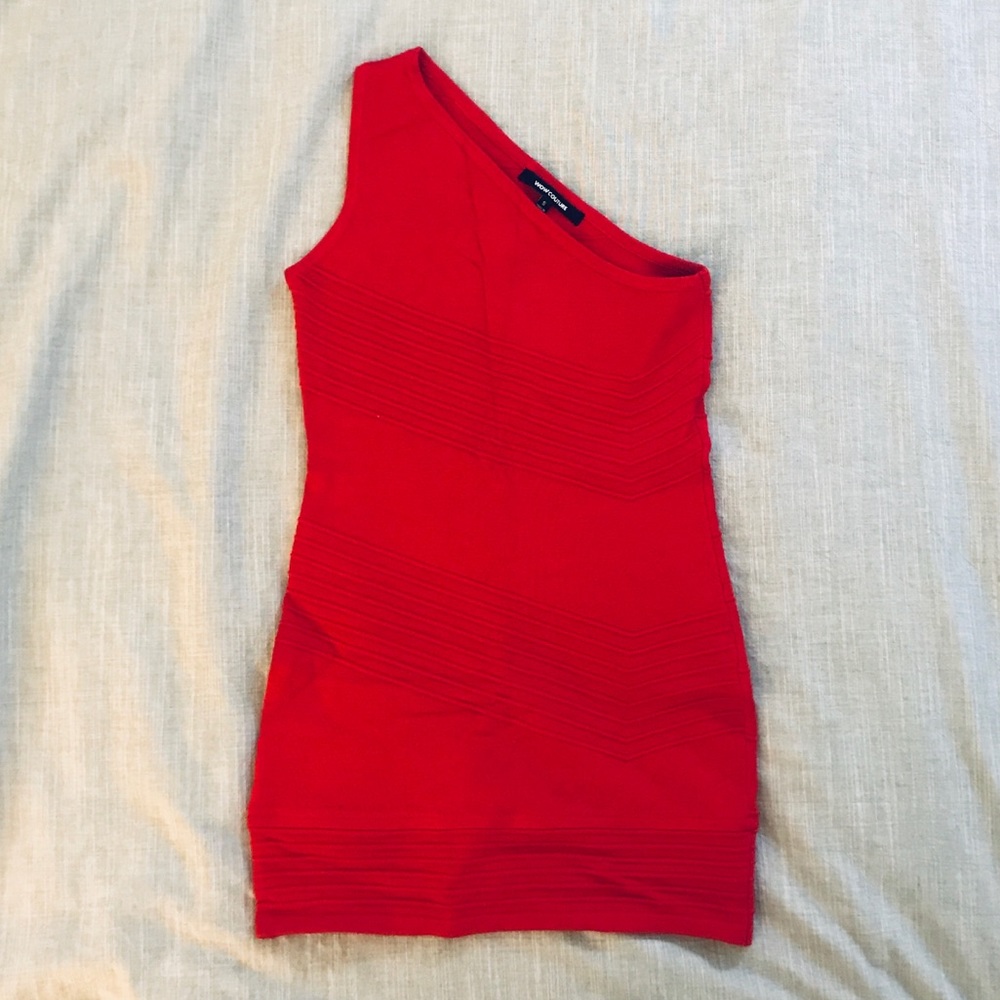 Red mini dress
